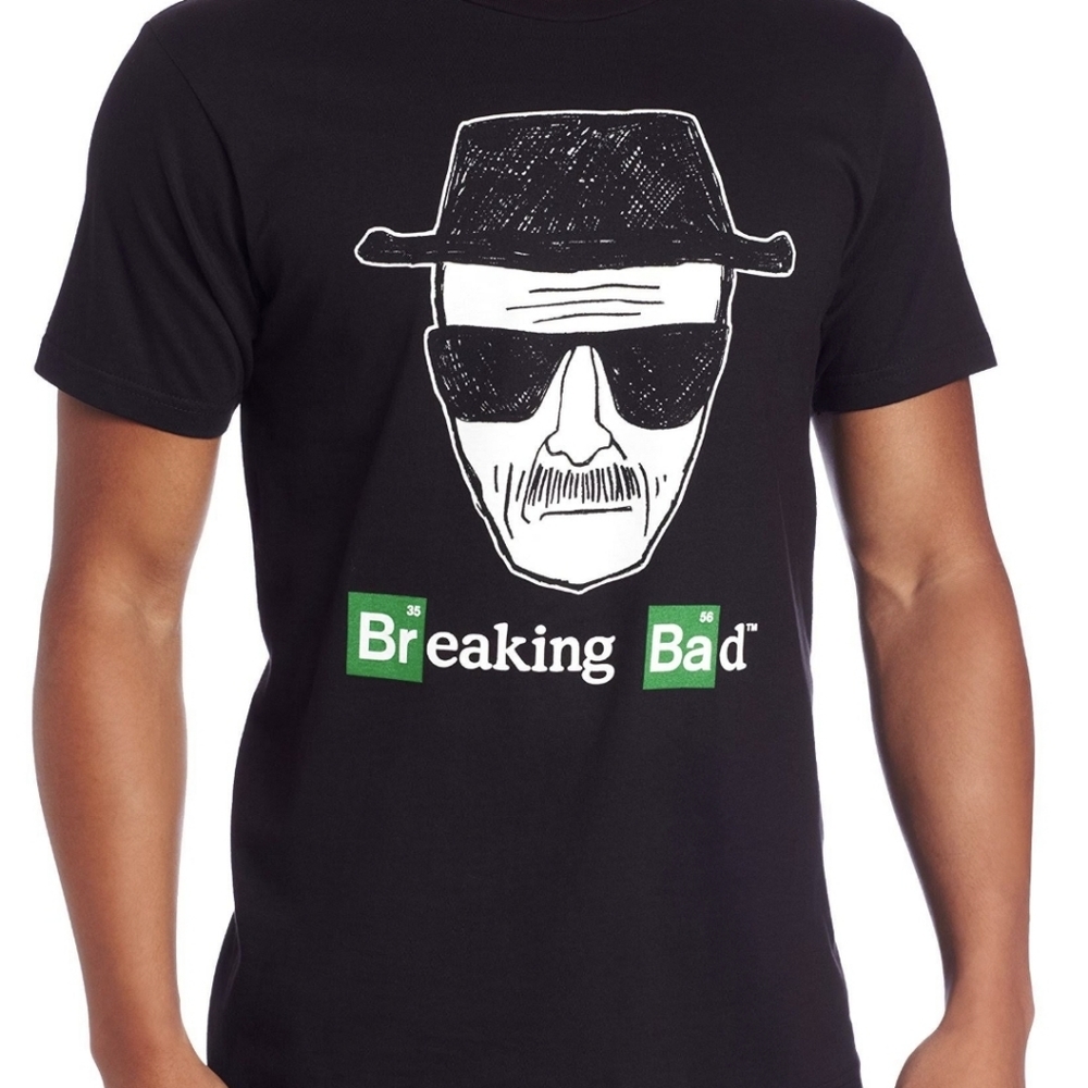 Breaking Bad black short sleeve graphic print tee shirt XL Logo head shot